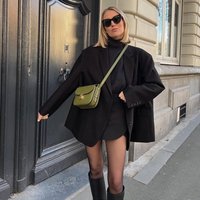 SOEUR Handba 2025 NEW Fashion Head Layer Cowhide Small Square Bag Ladies Temperament Black Classic Small Shoulder Crossbody Bag