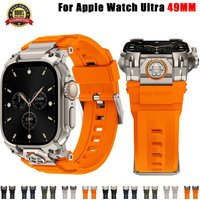 Silicone Strap for Apple Watch Ultra 3 2 49mm Sports Armor Style Wristband for Iwatch Ultra Bracelet Replacement Accessories