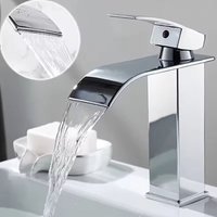 Hot And Cold Stainless Steel Waterfall Wash Basin High And Low Faucet Black Toilet Wash Basin Bathroom