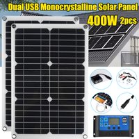 200W 400W Solar Panel 18V Monocrystalline Solar Cell +10A-100A Controller USB Solar Charger Outdood Power Bank for Phone Camping