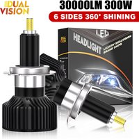 Dualvision H7 Led Bulb Canbus H1 H8 H11 Fog Lights 9006 Hb4 9005 Hb3 Led Lamps 360 30000LM 300W 3D Auto 6000K Super Mini Diodes