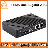 Raspberry Pi CM5 Gigabit 2.5G Dual Ethernet Ports Expansion Board RJ45 4K Output