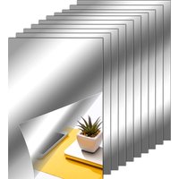 Flexible Mirror Sheets Self Adhesive Non Glass Mirror Tiles Stickers for Home Wall Decor(10 Pieces,6 x 9 Inches)