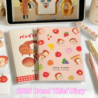 DIY Bread Thief 2026 Schedule Book with Calendar Colorful Inner Page To Do List Notepad Cartoon B6 Agenda Book for Student Gift