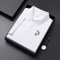 2026 new men's casual and fashionable solid color short sleeved polo shirt, comfortable and versatile summer T-shirt