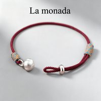 La Monada Red Thread For Hand 925 Sterling Silver Bracelets Women String Silver 925 Women Bracelet Blessing Persimmon