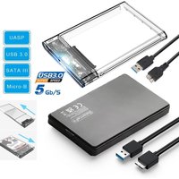 Transparent HDD Case HDD Enclosure 5Gbps 2.5 Inch SSD SATA To USB 3.0 Type-C Adapter Portable External Hard Drive Box Tool-Free