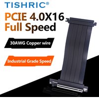 TISHRIC PCIE 4.0 3.0 X16 Riser Cable 20/30/40/60CM Industrial Shielded High-Speed Flexible 90° Video Graphics Card Extender Cord