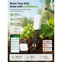 Zigbee Temperature Humidity Soil Moisture Sensor Light Fertility Tester Meter Optional 2MQTT& Tuya Version Smart Home Automation