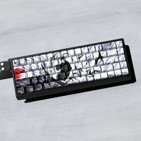 Retro Keycap PBT 74 Key Side Engraved Translucent Personalized Keyboard Keychain Suitable for 60 61 68 Mechanical Keyboards