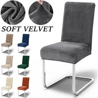 2026 Thick Soft Chair Seat Covers Luxury Velvet Chair Covers Plain Spandex Chair Protector Banquet Office Removable Restaurant