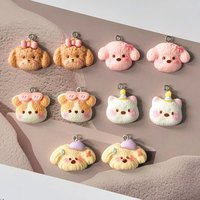 10pcs/Pack Cartoon Puppy Dog Resin Charms Kawaii Small Dog Head Pendant DIY For Earring Keychains Jewelry Charm Make Accessory