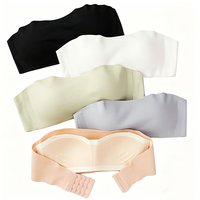 Strapless Seamless Push Up Bra for Women Non-Slip Anti-Sagging Bandeau Tube Top Invisible Underwear for Small Chest