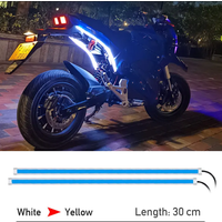 Motorcycle Turn Signal Lights Led Light Strip Dual Color DRL LED Car Daytime Running Lights Yellow Flowing 12V Waterproof