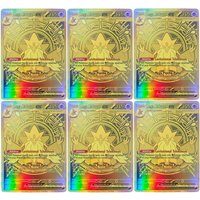 Homemade TCG English Mega Alakazam Gengar Gyarados Raichu Blaziken ex Pokemon Game Gold Texture Card Toy