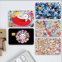 Art T-Takashi M-Murakami Credit Decorative Card Stickers Suitable For Bank Cards Metro Transit Anti-scratch Gift 4PCS