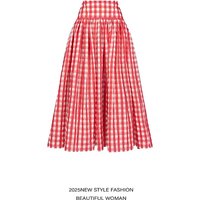 NINNG High Waist Midi Skirt Women's Fashion Casual Elegant Long Skirt Summer New Style A-Line Skirt Casual Scenarios