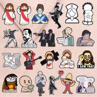 Action Comedy Character Enamel Pins Jesus Christian-themed Rock Band Black Parade Skeleton Brooches Lapel Badges Jewelry Gifts