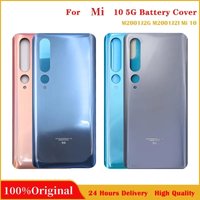 New Glass Cover For Xiaomi Mi 10 5G Battery Back Cover Panel For Xiaomi Mi10 Rear Door Housing Case Adhesive Replace With Logo