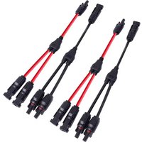 Connecteurs solaires 30A, câble en Y, adaptateur de câble solaire parallèle en paire pour panneau solaire 1*M/FF+1*F/MM noir rouge