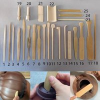 25pcs Pottery Teapot Making Tool Set DIY Ceramic Purple Clay Teapot Body/spout Shaping Carved Scraping Cleaning Special Tools