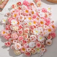 49Pcs Pink Artificial Flowers Silk Fake Flower for Home Decor Wedding Marriage Decoration Bride DIY Craft Gift Garland Accessory