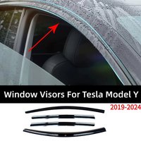 4PCS For Tesla Model Y 2019-2023 Window Visors Shade Wind Deflector Sun Rain Guard Brow Tuning Car Styling Accessories Extension