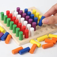 Wooden Montessori Sensory Toys For Kids Color Sorting Counting Pegboard Activities Early Learning Fine Motor Skill Birthday Toys