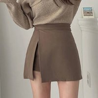 Women's Korean Irregular Hem Hip Skirt New High Waist Split Mini Skirts Woman Sexy Office Ladies High Waist Straight Skirt Mujer