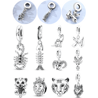 Silver-Plated Scorpion Charm Beads Fit Original Bracelets Bag Keychain Charms Beads Pendant Diy Women Jewelry Gift