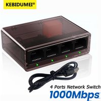 1000Mbps Ethernet Switch RJ45 LAN Mini Network Expansion 4 Ports All Gigabit for Router PC Full/Half Duplex Splitter Ethernet