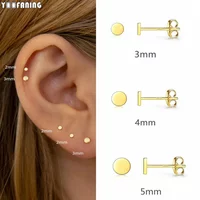 925 Sterling Silver Ear Needle Small Simple Gold Silver Earrings Multiple Sizes Circular Design Earring for Women Jewelry Patty