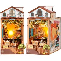 Rolife Book Nook Kit DIY Miniature Kit with Lights Sunset Isle Booknook Model Kits for Adults to Build 3D Wooden Puzzle