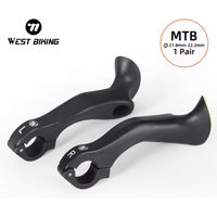 WEST BIKNG MTB Bicycle Bar Ends 22.2mm Ergonomic Mountain Bike Inner Bar Ends Nylon Reflective Handlebar Grips Mtb Cycling Parts