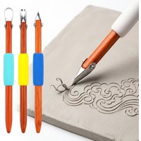 Pottery Texture Carving Tool Set Clay Sculpting,Ceramic Trimming,Sgraffito,Fluting DIY Pottery Clay Ceramics Wooden Carving Tool