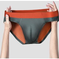 Men's ice silk seamless underwear, breathable triangle pants, summer thin sporty low-waist sexy short slit