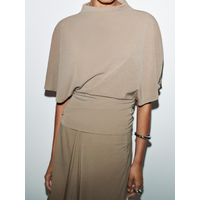 Fashion Elegant Casual Top Skirt Sets High Neck Loose Crop Shirt Irregular Pleated Hem Long Skirt 2026 New Lady Commuter Outfits