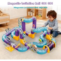Magnetic Anti-Gravity Train Track Set DIY Building Blocks with Seesaw Track STEM Educational Toy Creative Assembly Gift for Kids