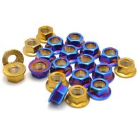 AliExpress NONE 10PCS M4/M5/M6/M8/M10 x1.25/M10 x1.5/M10 x1.0 Stainless Steel Hex Nut Titanium Blue Flange Nut Motorcycle Rear Wheel Nut Bicycle