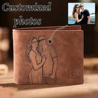Custom Love Custom Gift Sengraved Exclusive Personalized Photo Faux Leather Wallet - Men And Women/Couples/Parents/Gifts Univers