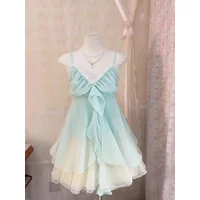 2025 Vintage Elegant Fairy Bow Women Sets Y2k 2000s Aesthetic Retro Chiffon Design Skirt Suit Female Chic Korean Popular Clothes