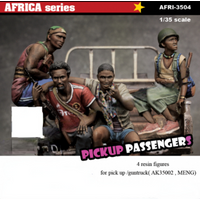 1/35 Resin Figure Model Kit African Soldiers 4 People (without Car) Miniature Assembled Statue Unassembled Unpainted DIY Toys
