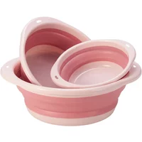 Plain Color Creative Foldable Washbasin High-quality PP Plastic Basin Portable Travel Children's Foldable Washbasin