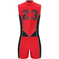 New Mens Color Block Sport Suit Swimsuit Sleeveless Front Zipper Leotard with Shorts for Adult Cycling Swimming Running Workout
