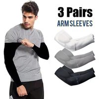 3Pairs Unisex Fashion Sun Ice Silk Arm Sleeves for Summer Sun Protection Ideal Outdoor Activities like Riding Driving Fishing