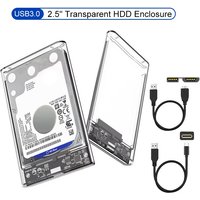 USB/Type C HDD Enclosure 2.5 inch HDD SSD Case Transparent External Hard Drive Case With 5Gbps Transfer Speed Clear Harddisk Box