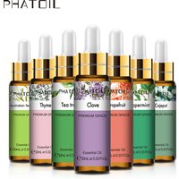 PHATOIL 10ml Sandalwood Lemon Essential Oil Pure Natural Frankincense Thyme Tea tree Rosemary Geranium Oils for Diffuser DIY