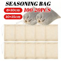 100-20pcs Tea Bags Cotton Gauze Tea Filter Bags for Spice Tea Infuser with String Heal Seal Disposable Teabags Empty Tea Bags