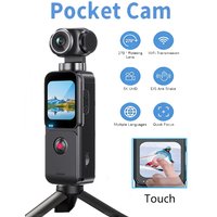 AliExpress ANSVICAM 4K Pocket Action Camera Touch Screen 270° Auto Rotatable Mini Sports Cam EIS Anti-shake Bodycam 4X Zoom Travel Bicycle Recorde