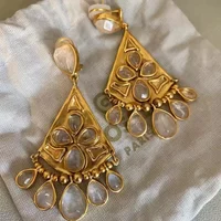Europe France Designer Tassel Crystal Vintage Gold Earrings Women Top Quality Fine Jewelry Trend